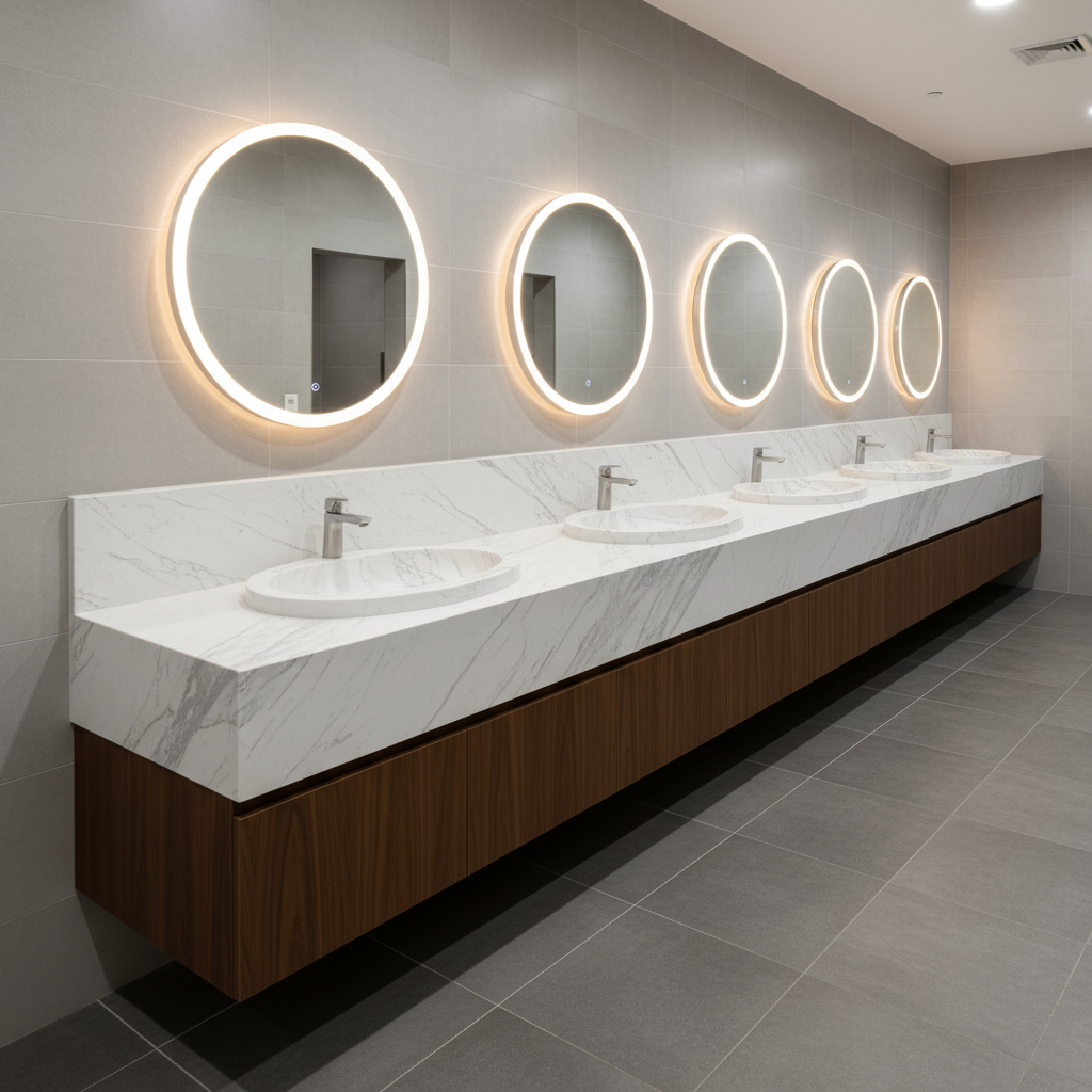 Acrylic Solid Surface For Shopping Mall Washrooms