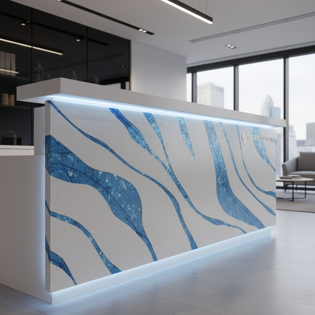 Modified Solid Surface Sheet For Office Reception Desks