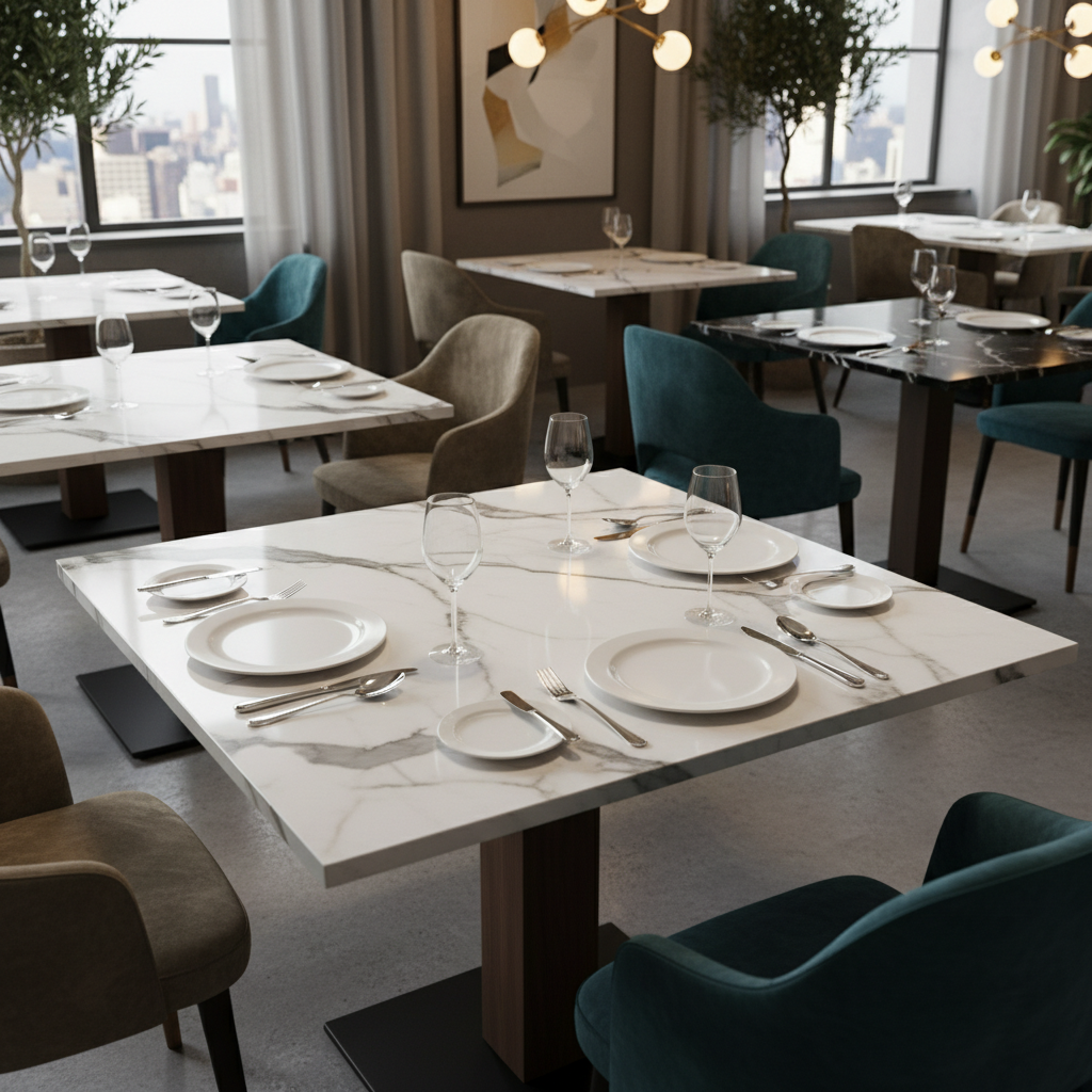 Marble Solid Surface For Restaurant Dining Tables