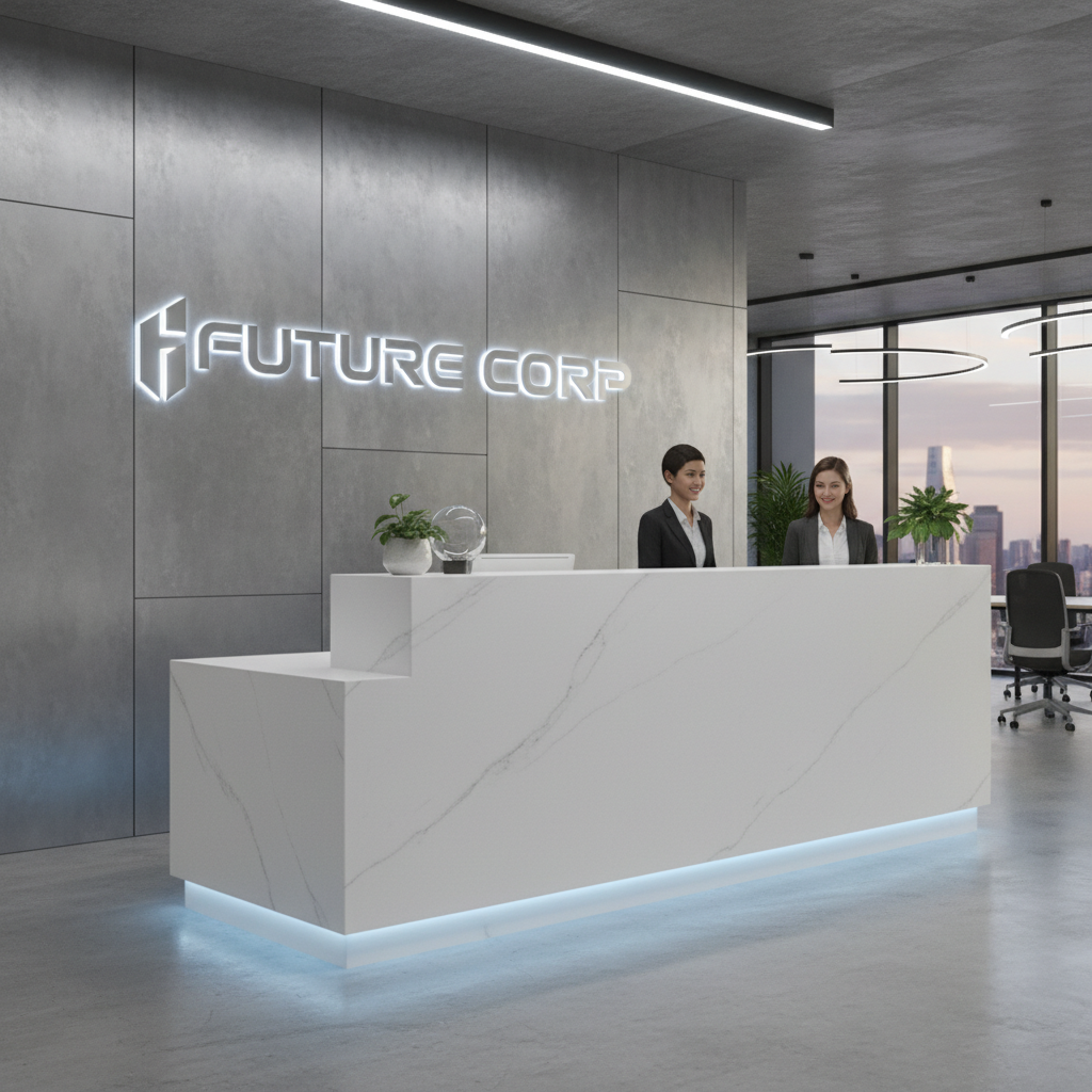 Acrylic Solid Surface For Office Reception Desks