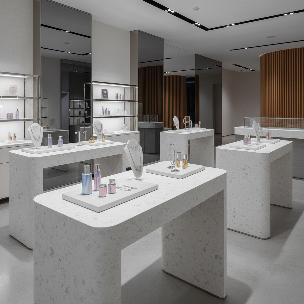 Solid Surface Countertops For High-End Retail Display Stands