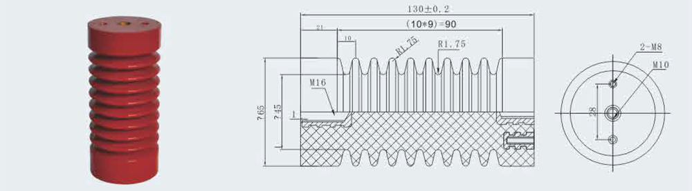 Aislador de poste FN7-10, φ65x140