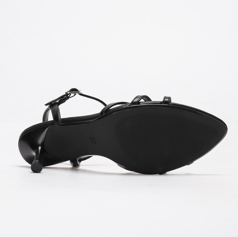 Schwarze, spitze Riemchensandalen mit hohem Absatz für Damen (4).jpg