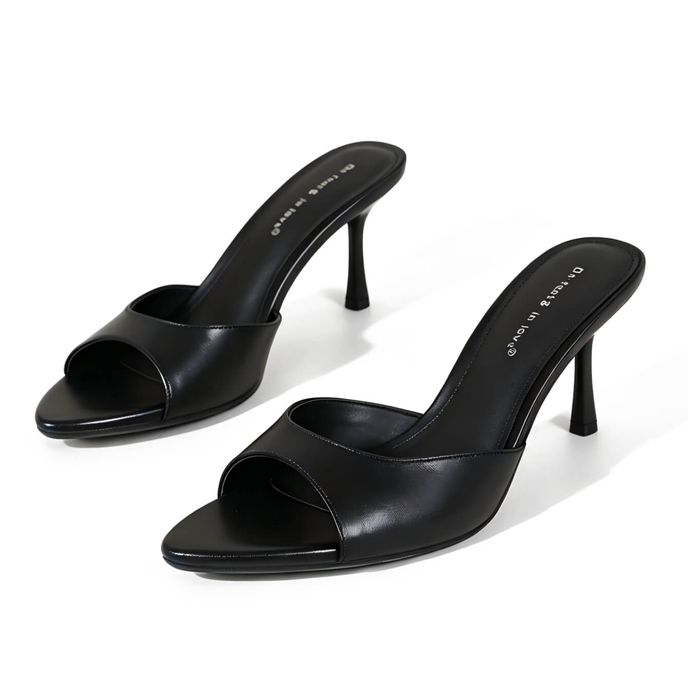Black Quiet Pointed-Toe Mule High Heel Sandals — Fashion Retail
