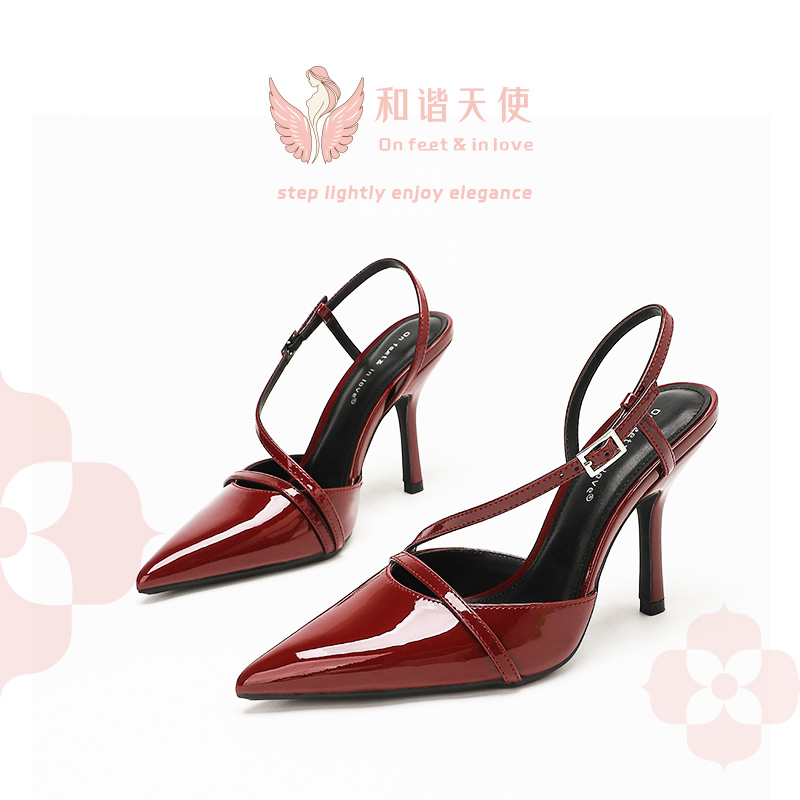 On feet & in love Red Patent Slingback Stilettos