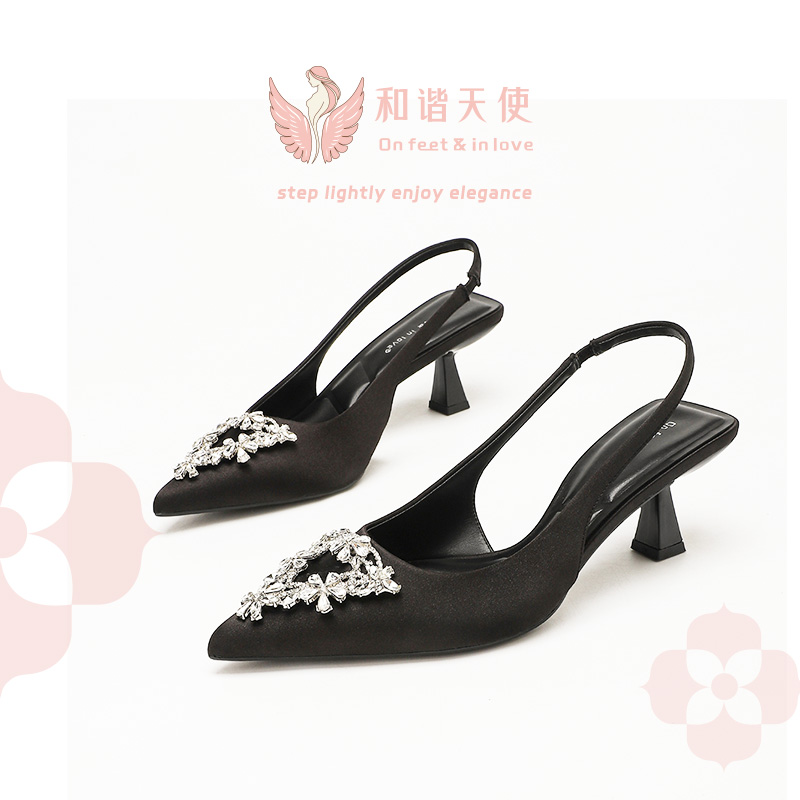 On feet & in love Crystal Slingback Kitten Heels