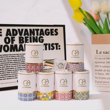 Custom Paper Tube Packaging for Perfume with Gold Foil & EVA Lining