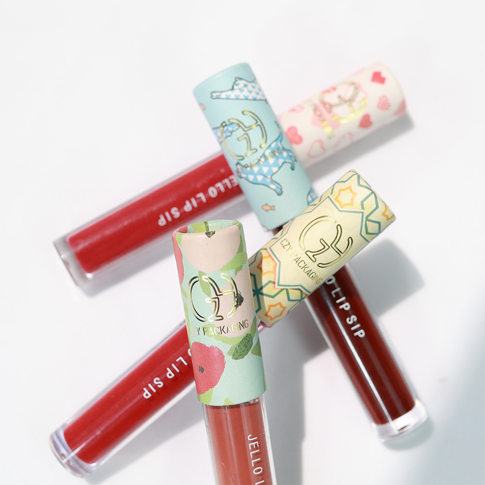 Recyclable Custom Patterned Paper Cap Packaging for Lip Gloss Tubes (2).jpg