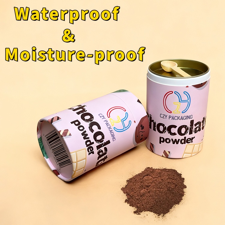 Custom Chocolate Powder & Powdered Products Paper Tube with Metal plug (2).jpg
