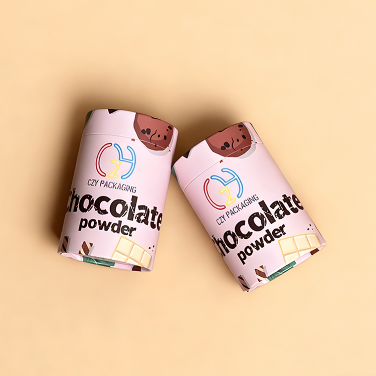 Custom Chocolate Powder & Powdered Products Paper Tube with Metal plug (3).JPG