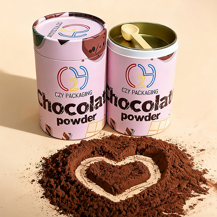 Custom Chocolate Powder & Powdered Products Paper Tube with Metal plug (4).JPG