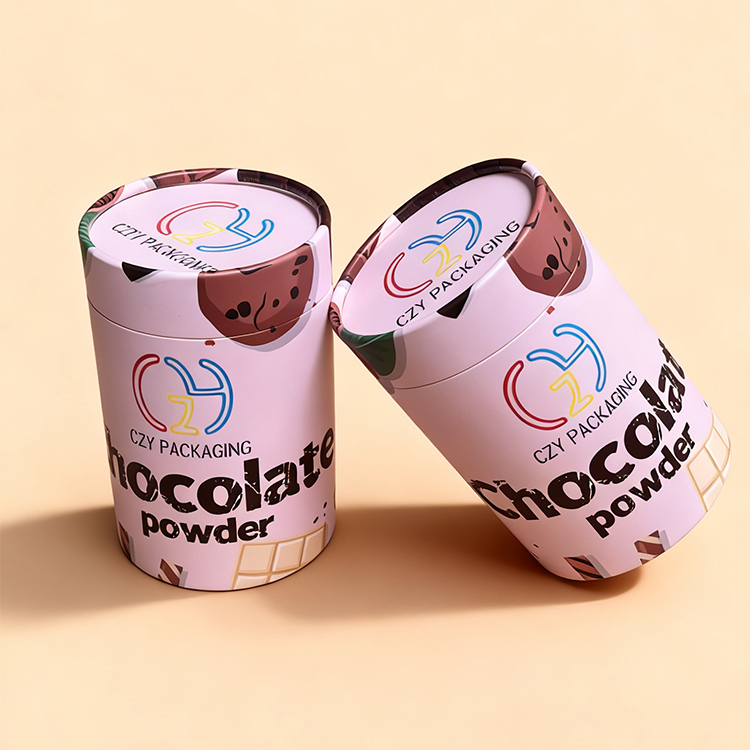 Custom Chocolate Powder & Powdered Products Paper Tube with Metal plug (6).JPG