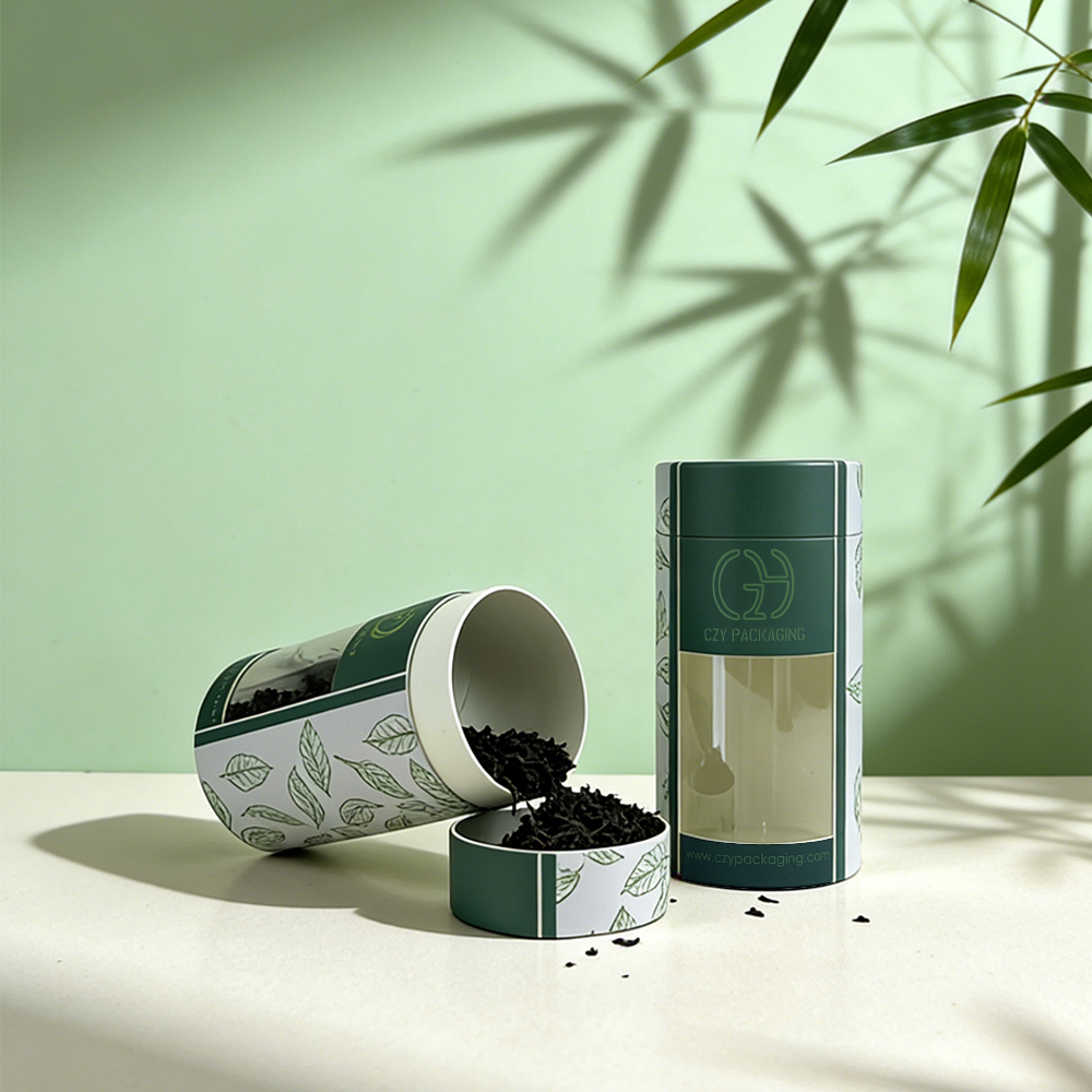 Custom Recyclable Windowed Paper Tube Packaging for Tea (2).jpg