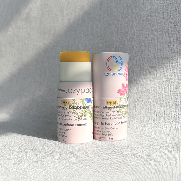 Custom Twist-Up Paper Tube Packaging for lipstick sunscreen deodorant (1.JPG
