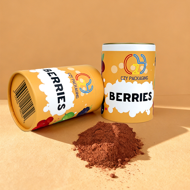 Recyclable Custom Berry-Themed Paper Can Packaging for Powder  (2).JPG