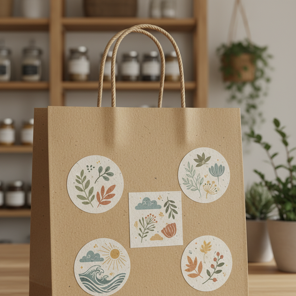 Shopping Bag For Organic Cosmetic Labels