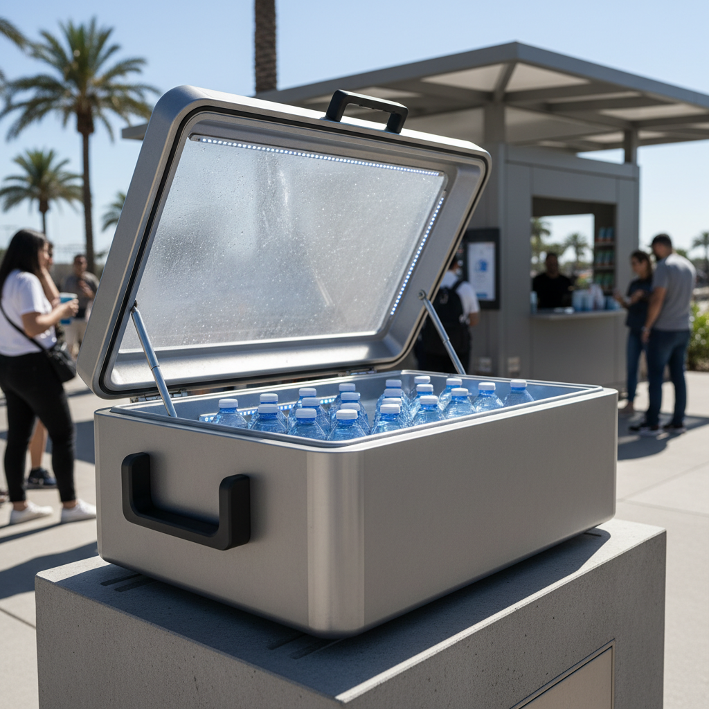 Flip-Lid Box For Water And Beverage Kiosks