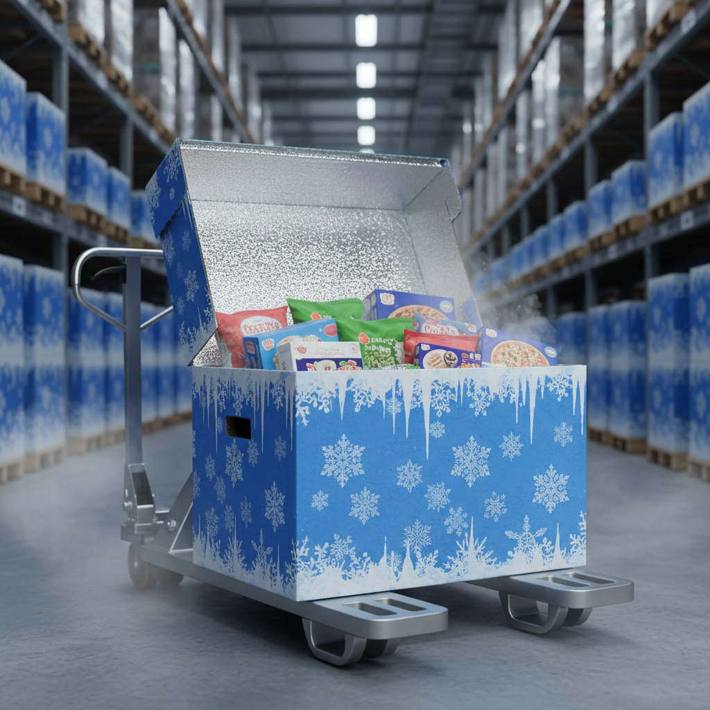 Flip-Lid Box For Frozen Food Distributors