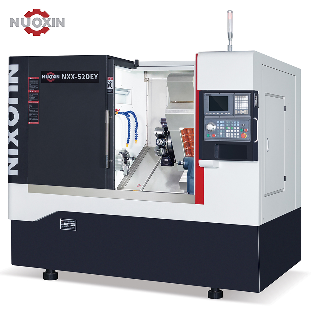 NXX-52DEY: Centro CNC multitarea de torneado y fresado con bancada inclinada y torreta motorizada con servomotor.