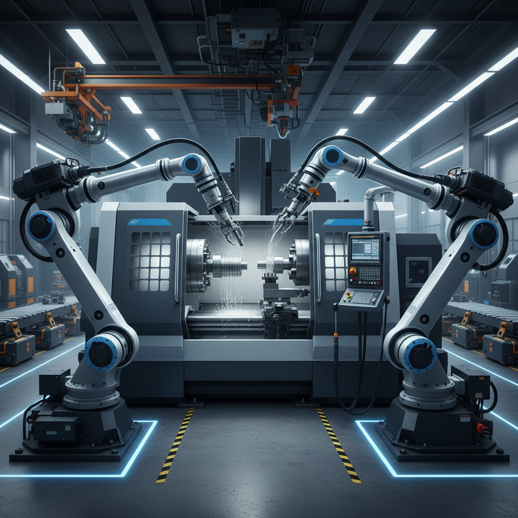 Endüstriyel Otomasyon ve Robotik için Çift Milli CNC Torna Tezgahı