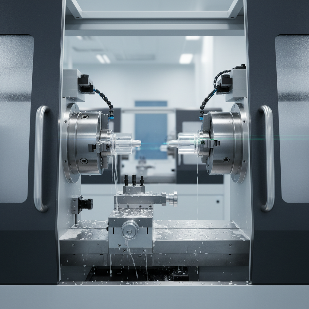 Optoelektronik Ekipmanlar İçin Çift Kafalı CNC Torna Tezgahı