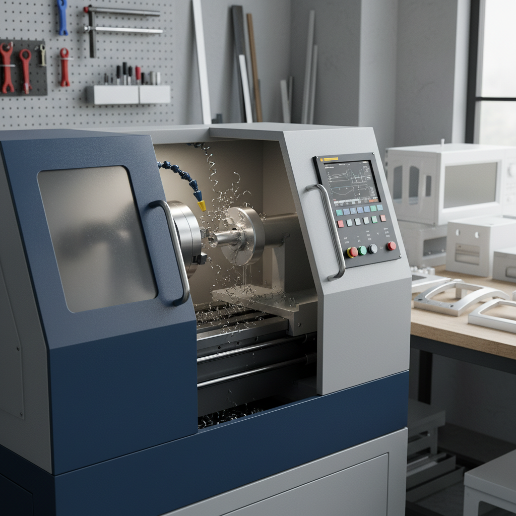 Ev Aletleri Parçaları İçin Eğimli Yataklı CNC Torna Tezgahı