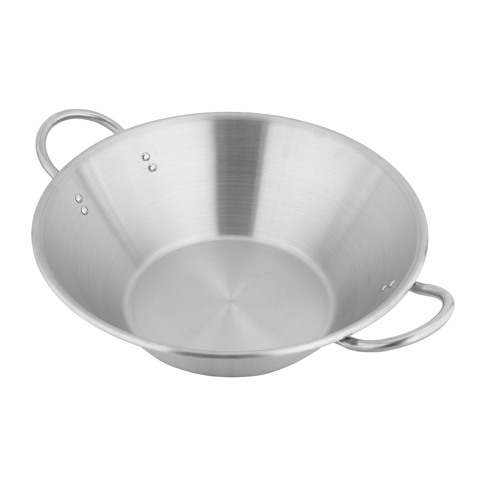 Premium Korean-style large stainless steel double-handle pot， Suitable for making ramen and seafood stir-fries， For household use and camping