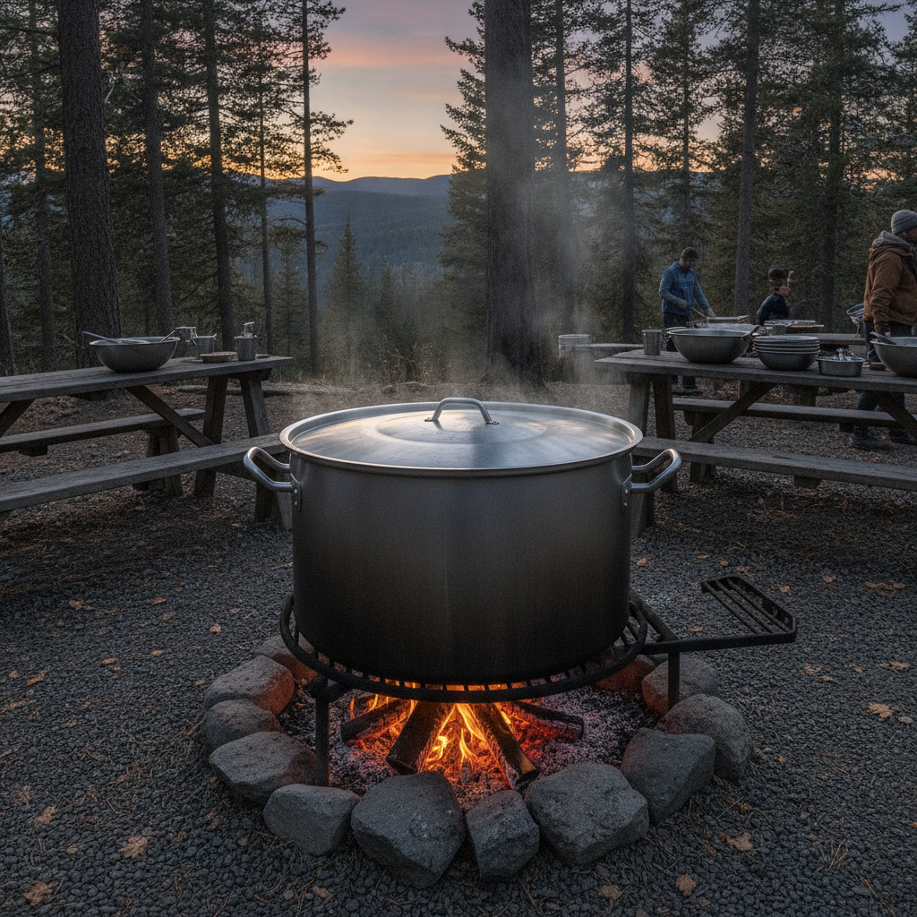 Stainless Steel Stock Pot With Lid For Outdoor Bulk Cooking