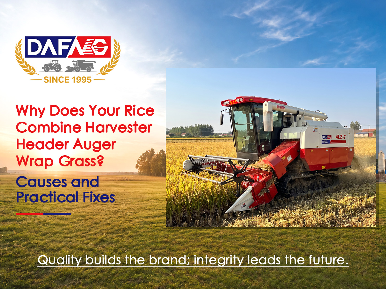 Why Does Your Rice Combine Harvester Header Auger Wrap Grass? Causes and Practical Fixes
