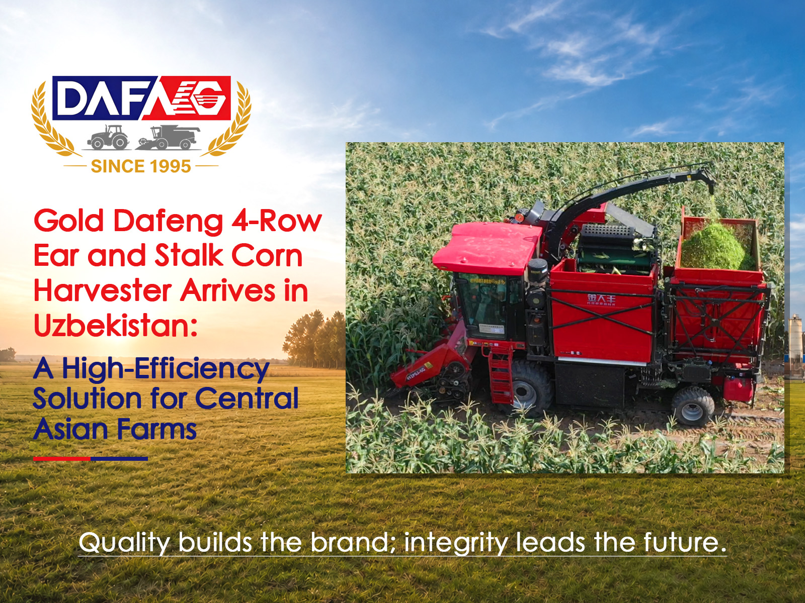 Gold Dafeng 4-Row Ear and Stalk Corn Harvester Arrives in Uzbekistan: A High-Efficiency Solution ...