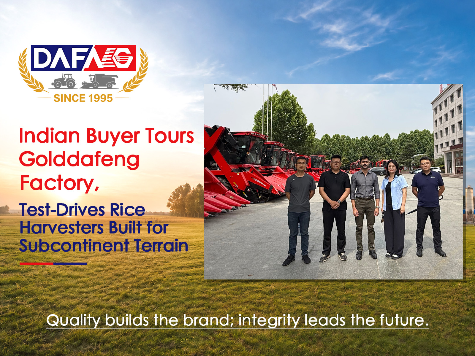 Indian Buyer Tours Golddafeng Factory, Test-Drives Rice Harvesters Built for Subcontinent Terrain