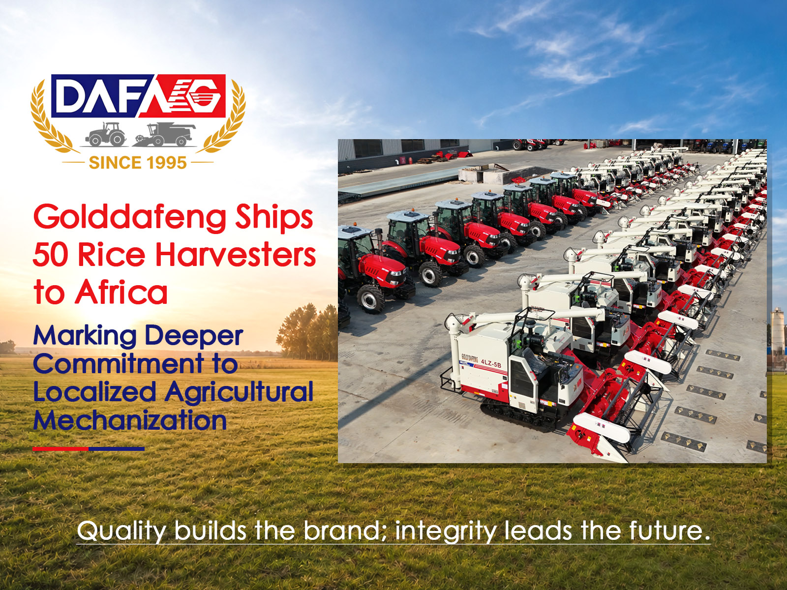 Golddafeng Ships 50 Rice Harvesters to Africa, Marking Deeper Commitment to Localized Agricultura...