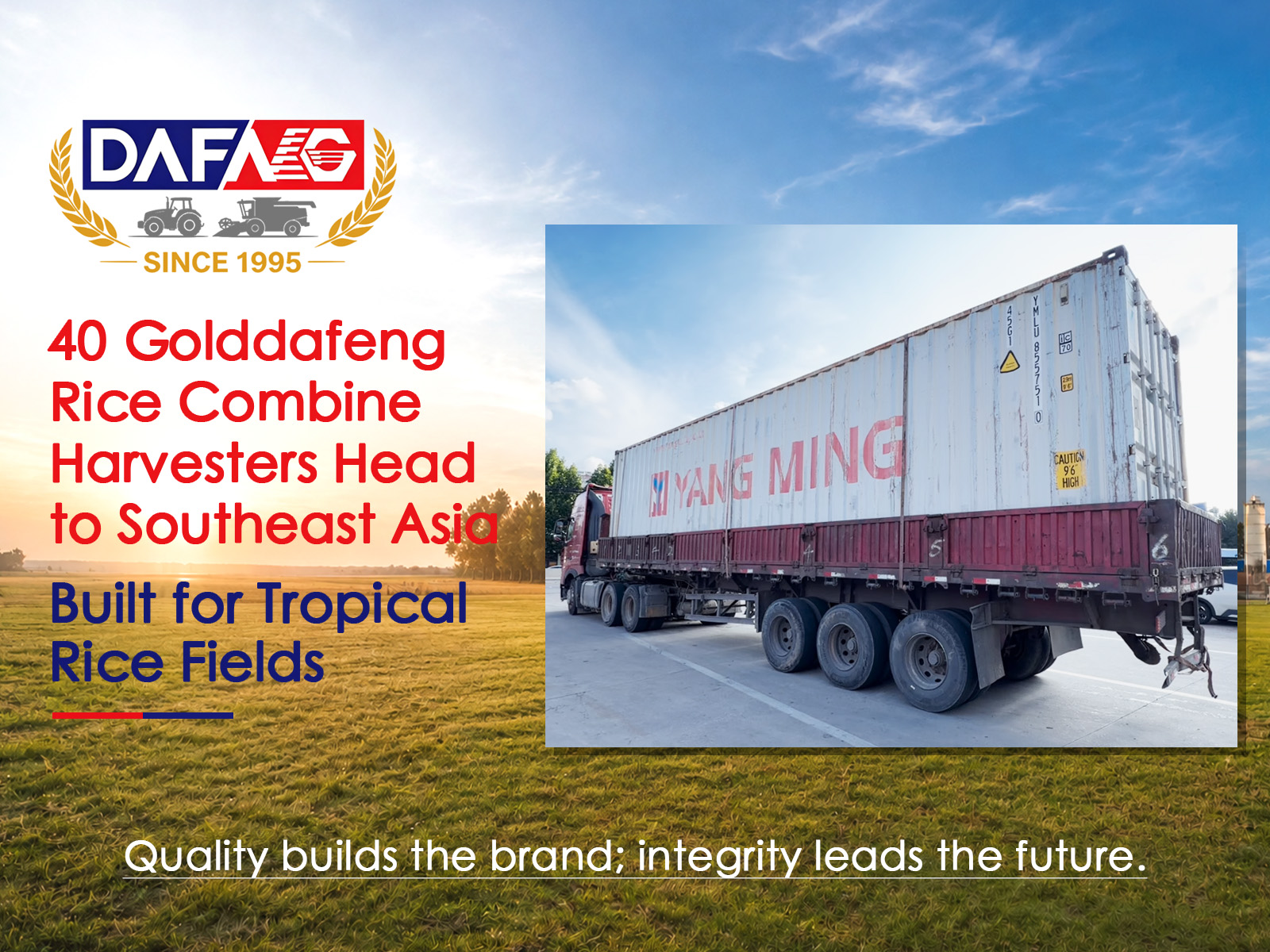 40 Golddafeng Rice Combine Harvesters Head to Southeast Asia — Built for Tropical Rice Fields