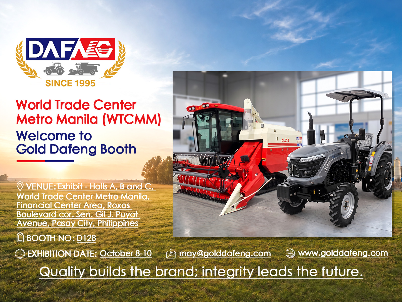 Golddafeng Exhibits Agricultural Machinery at Philippines Farm Show, Booth D128