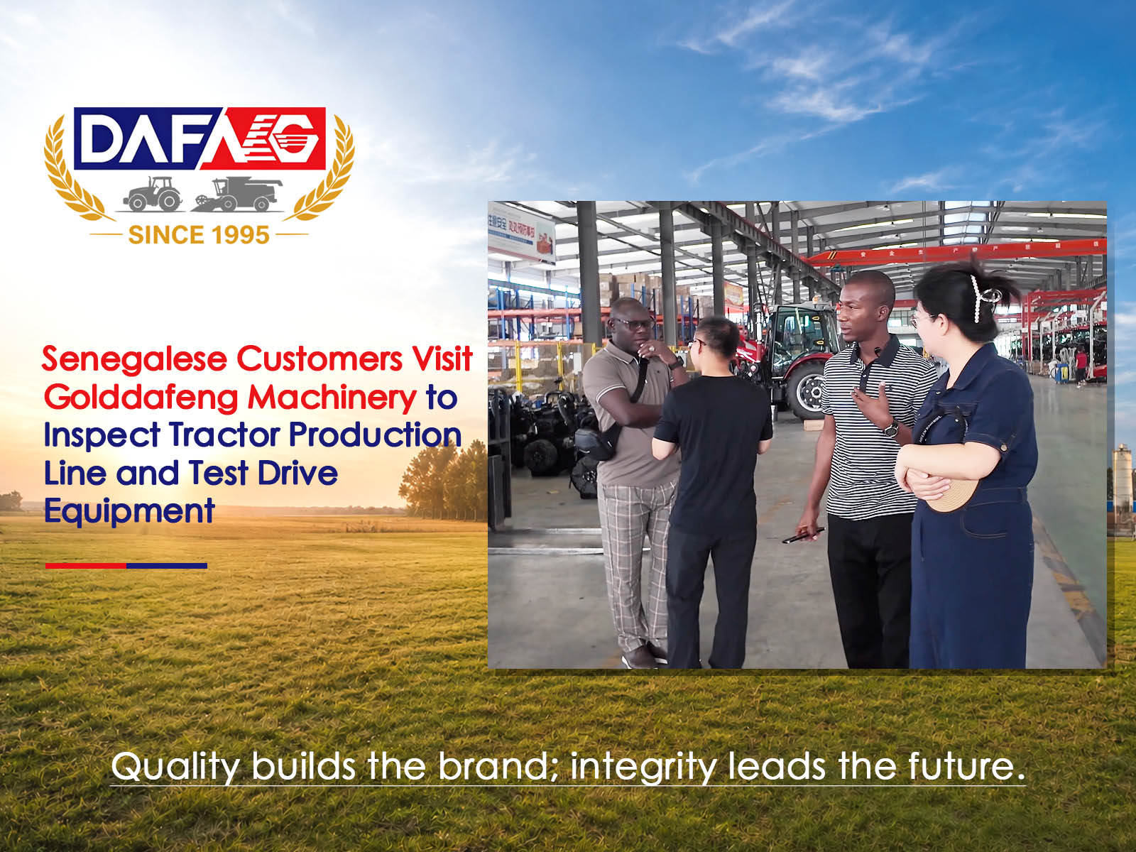 Senegalese Customers Visit Golddafeng Machinery to Inspect Tractor Production Line and Test Drive...