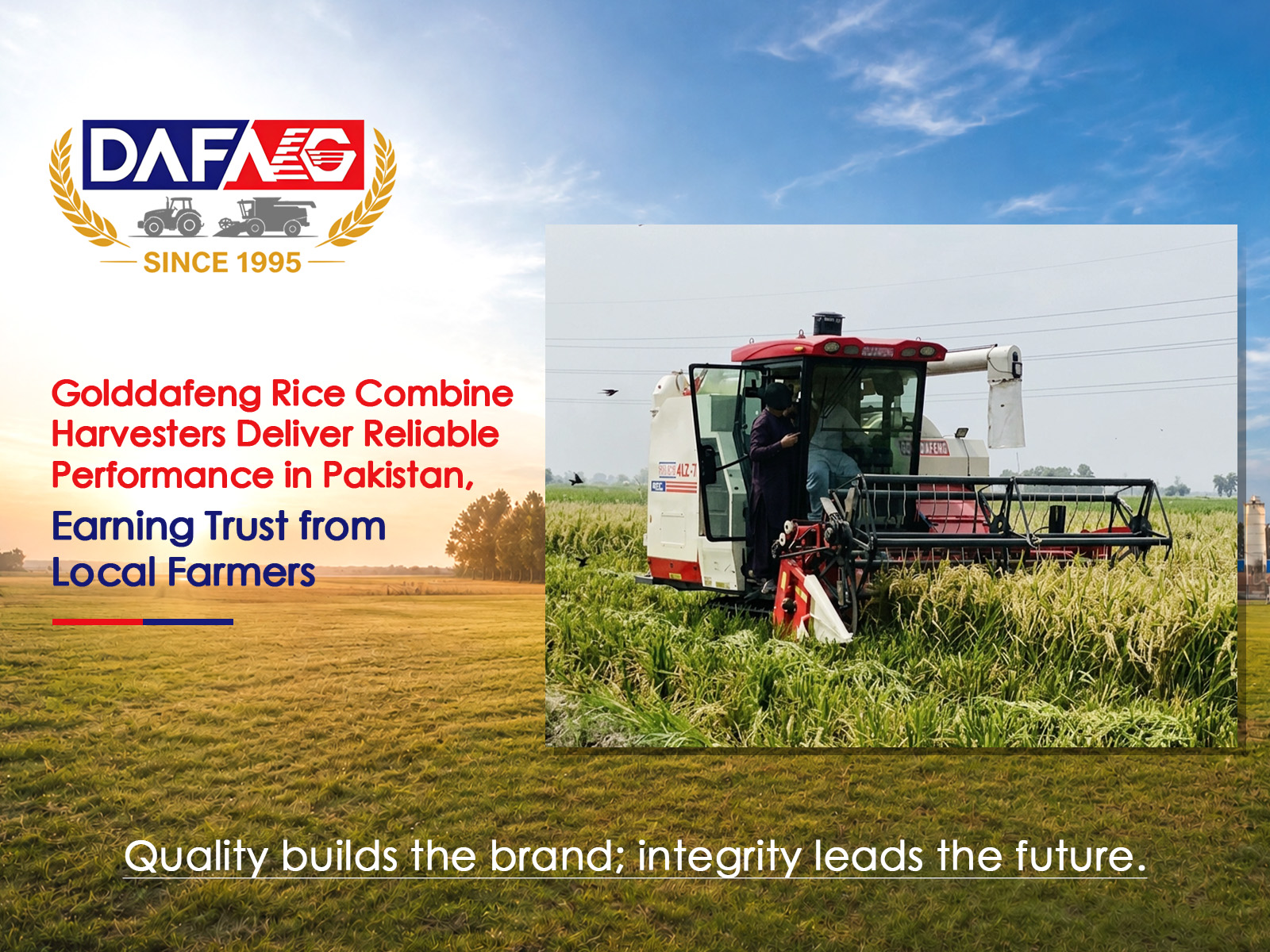 Golddafeng Rice Combine Harvesters Deliver Reliable Performance in Pakistan, Earning Trust from L...