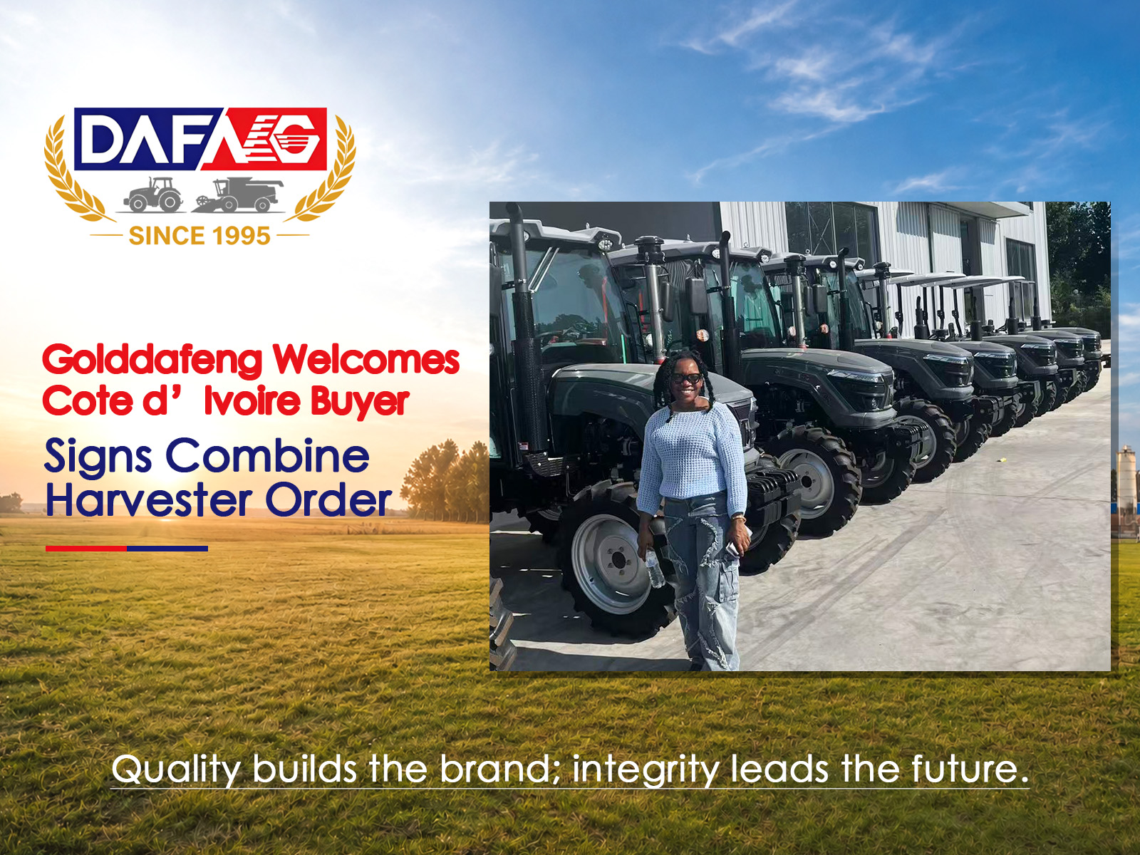 Golddafeng Welcomes Cote d’Ivoire Buyer, Signs Combine Harvester Order