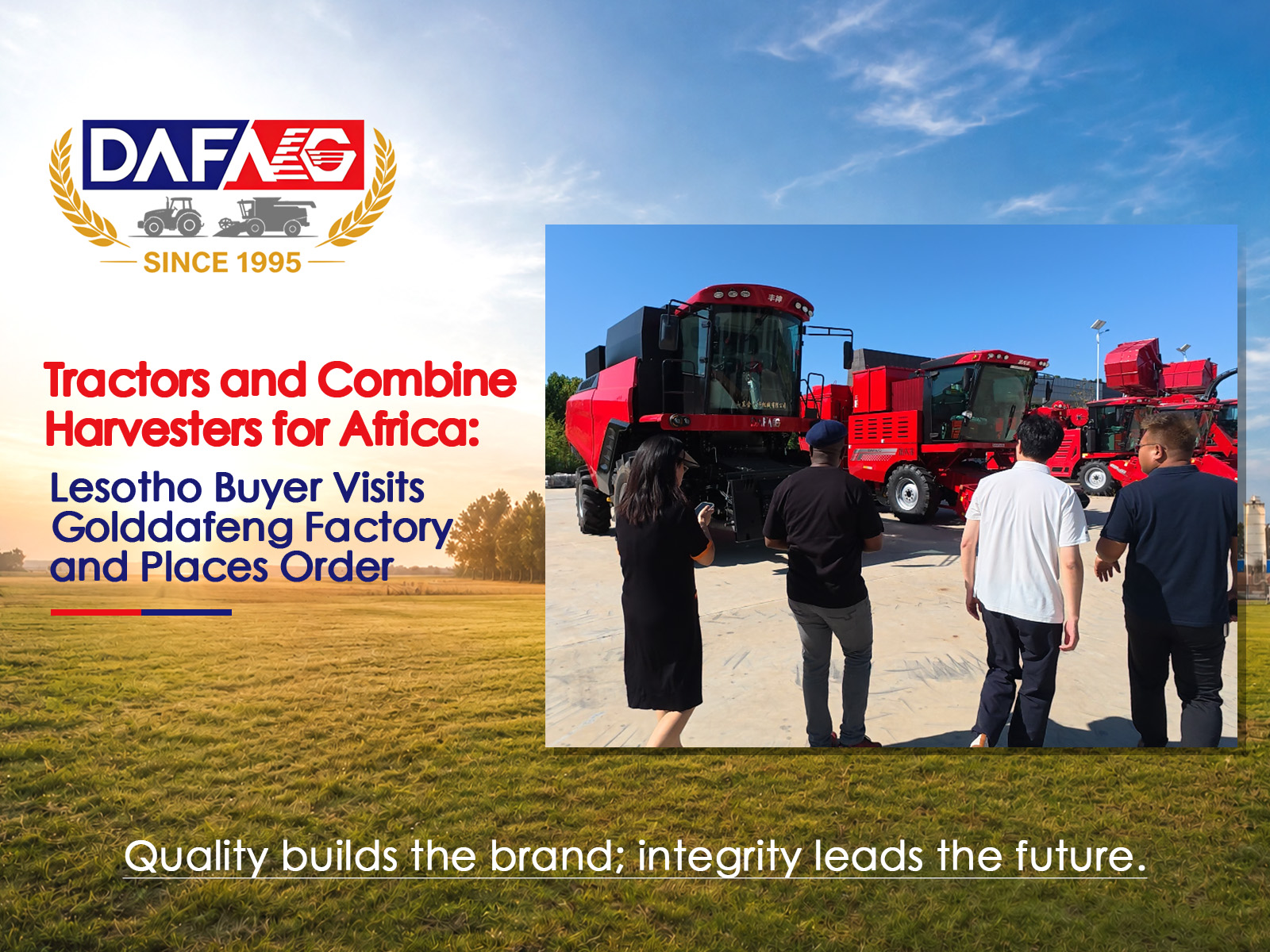 Tractors and Combine Harvesters for Africa: Lesotho Buyer Visits Golddafeng Factory and Places Order