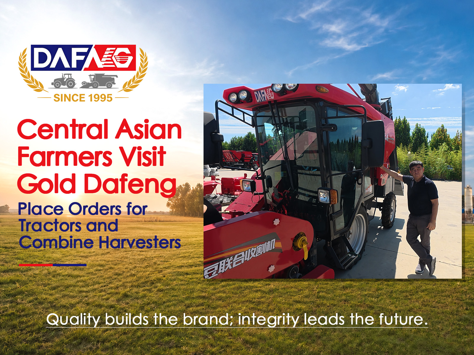 Central Asian Farmers Visit Gold Dafeng, Place Orders for Tractors and Combine Harvesters