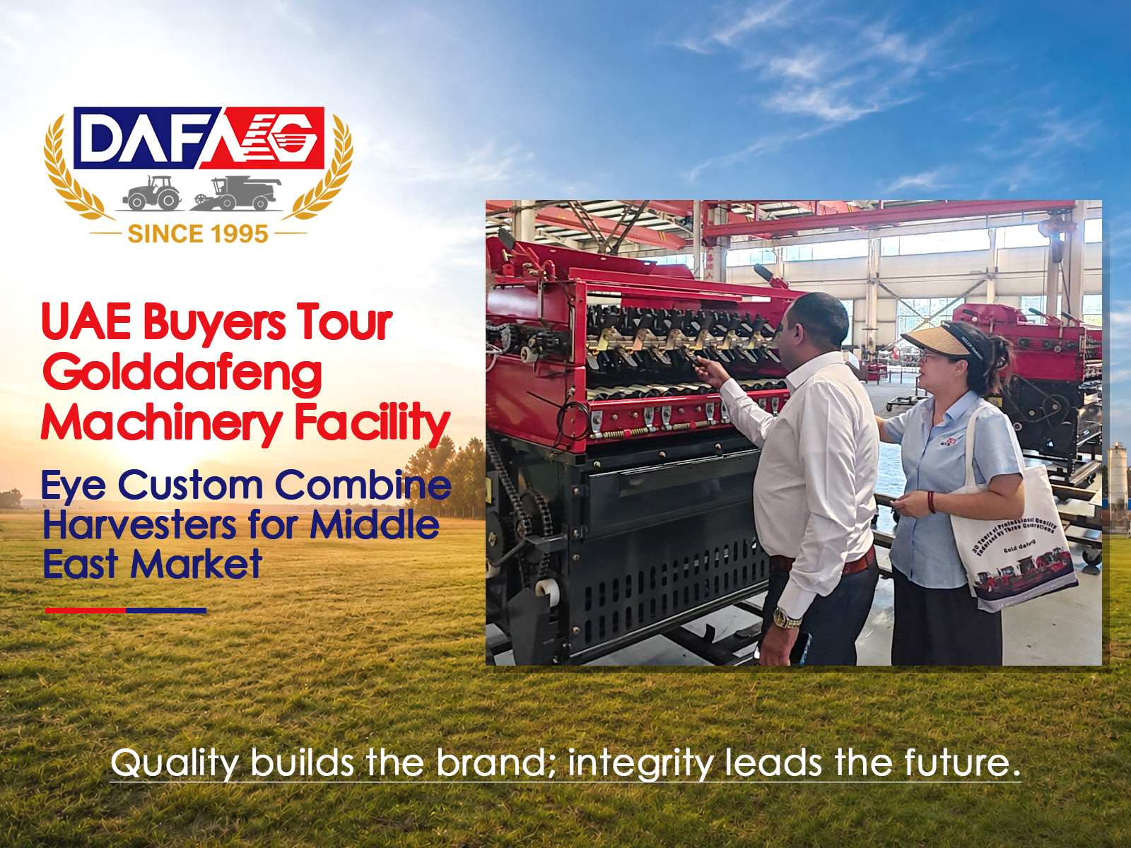 UAE Buyers Tour Golddafeng Machinery Facility, Eye Custom Combine Harvesters for Middle East Market