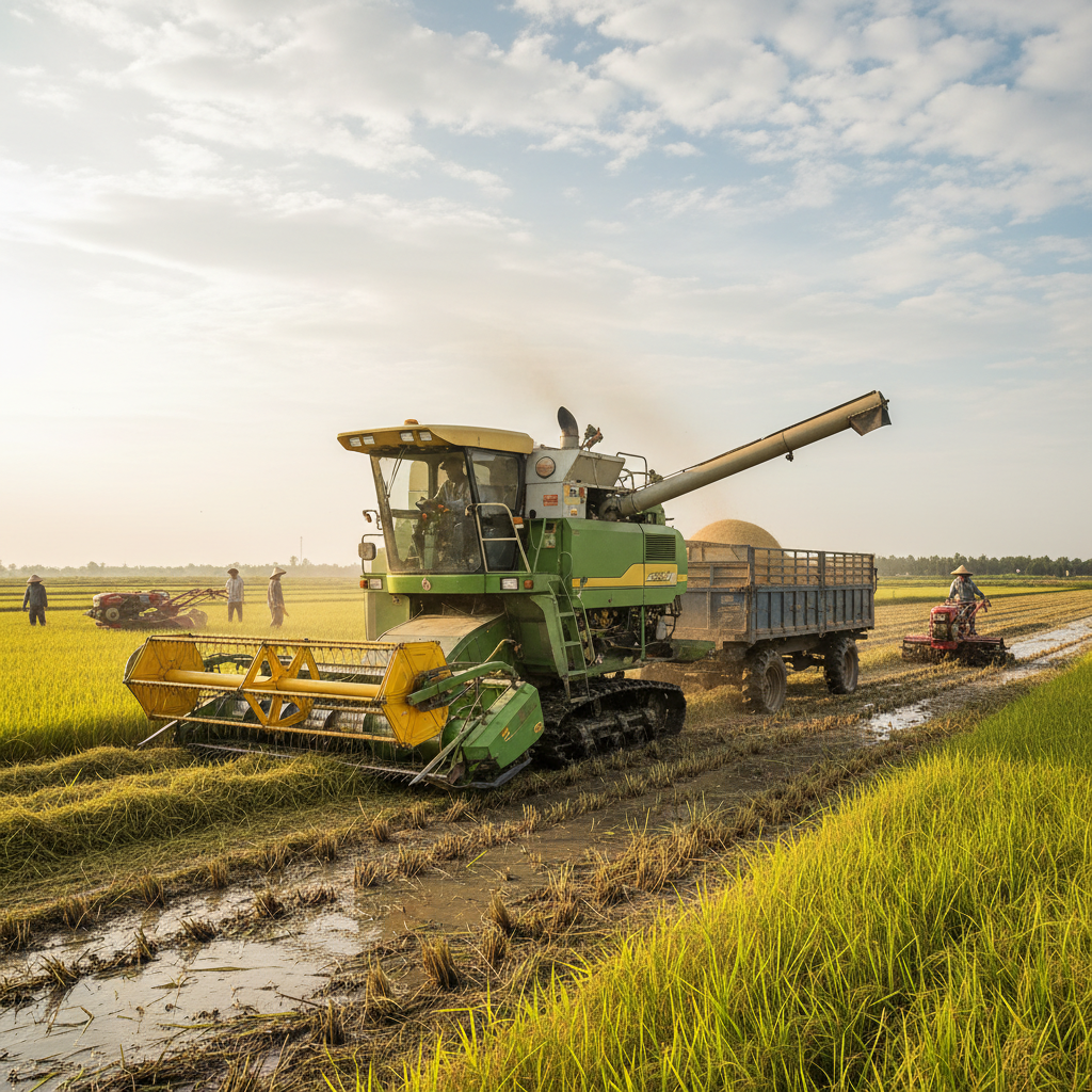 Rice Harvesting Equipment For Diesel-Powered Farm Work
