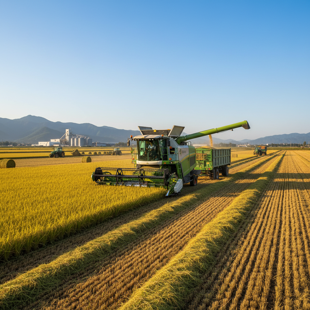 Rice Harvest Machine For Large-Scale Crop Harvesting