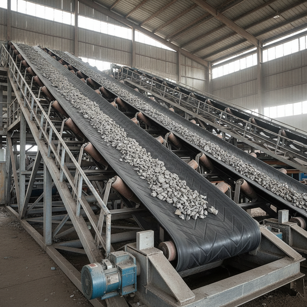 Herringbone Conveyor Belts For Stabilizing And Supporting Belt Movement