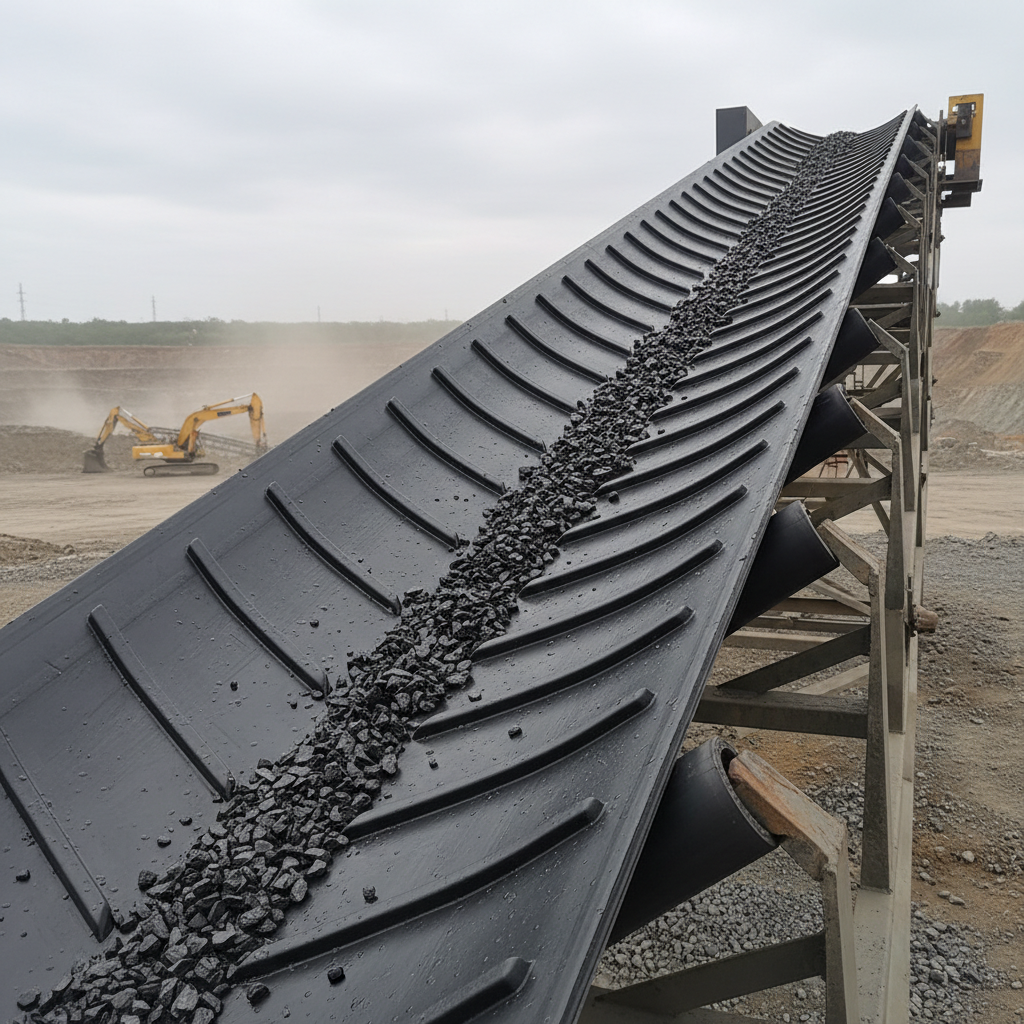 Polyester Rubber Conveyor Belt For Preventing Material Slippage On Slopes