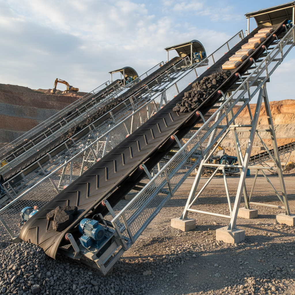 Anti-Slip Conveyor Belts For High-Angle Incline Lifting And Moving