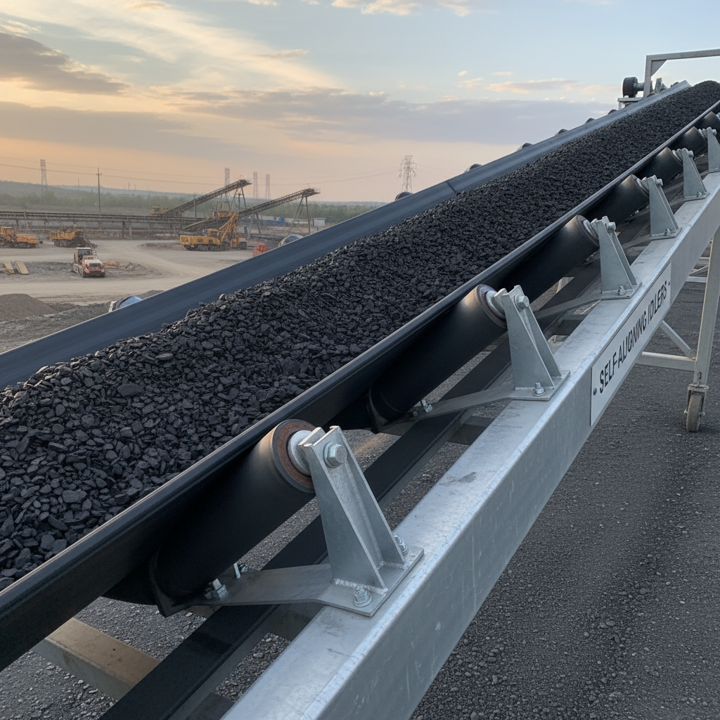 Self-Aligning Idlers For Preventing Material Slippage On Slopes