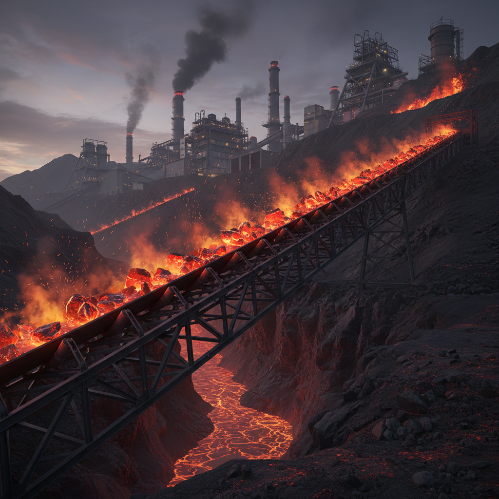 Fire-Retardant Conveyor Belts For High-Angle Incline Lifting And Moving