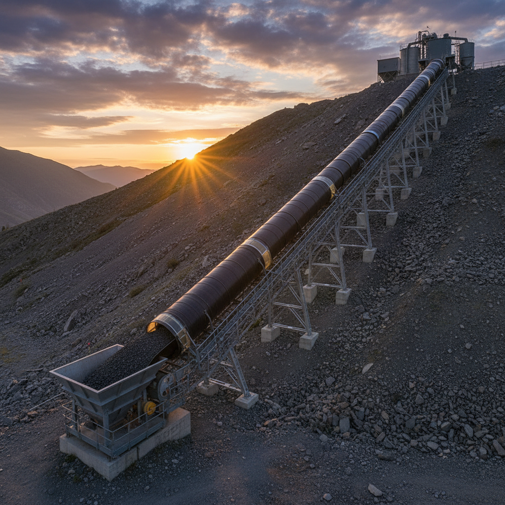 Tubular Conveyor Belts For High-Angle Incline Lifting And Moving