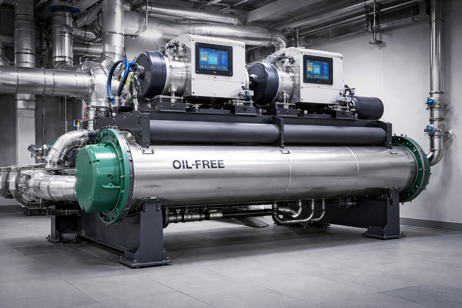 Synergistic Optimization of Magnetic Bearing Chillers with Flooded Heat Exchangers