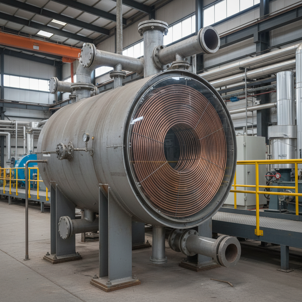 Shell And Coil Condenser For Industrial Ammonia Refrigeration Plants
